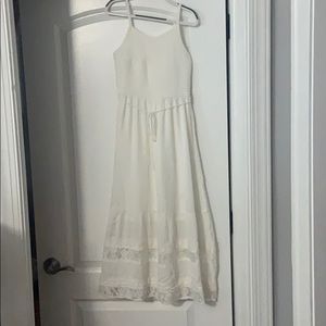 White maxi dress with lace